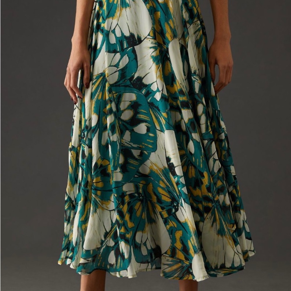 Anthropologie Circular Butterfly Print Skirt - Picture 2 of 10